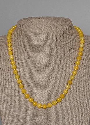 Бусы цитрин гладкий шарик d-6,5 мм+- l-48см+-