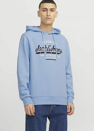 Нове худі jack & jones в блакитному кольорі р. l, оригінал