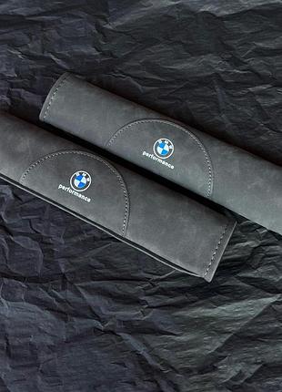 Чехлы для ремней безопасности bmw performance i цвета «soft ash grey» (комплект)
