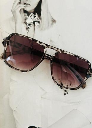 Солнцезащитные очки авиаторы (oversize) леопардовый принт (7601)