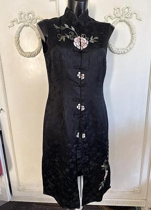 Сукня міді віскоза/шовк китайський стиль