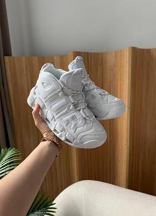 Nike air more uptempo white on white