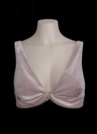 Бюсгальтер victoria’s secret в пыльно розовом цвете, бархатная ткань с блестками