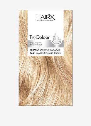 Стійка фарба для волосся hairx trucolour ультрасвітлий попелястий блонд 12.01