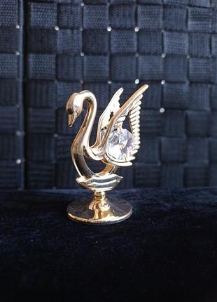 Позолочена фігурка з кристалами swarovski "лебідь"