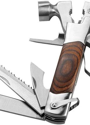 Мультитул neo tools, 13в1, молоток, плоскогубцы, гайкогубцы, кусачки, гвоздодер, отвертки 2хsl и ph, пила, напильник, два ножа,