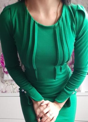 Зелёное платье3 фото
