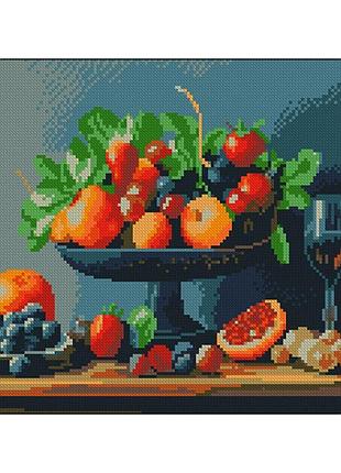 Алмазна картина strateg чаша з фруктами 30x40 см fz3040-29