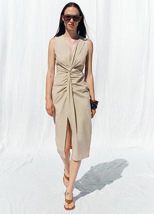 Великолепное летнее платье zara с узлом