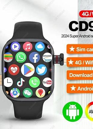 Android 4g смарт часы на симку cd99 32gb smart watch с повортной камерой, playmarket, tiktok и google