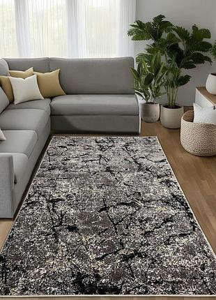 Килим сірий 2.5 х 4.0 м soft shine grey+beige 02624b