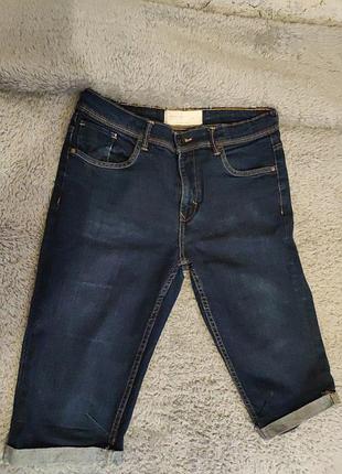 Шорты бриджи мужские premium denim, хлопок и эластан, шикарные по качеству, длина 57, талия 40-44,бедра46-48++,низ18