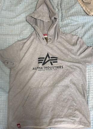 Alpha industries short sleeve hoodie (літня версія худі)