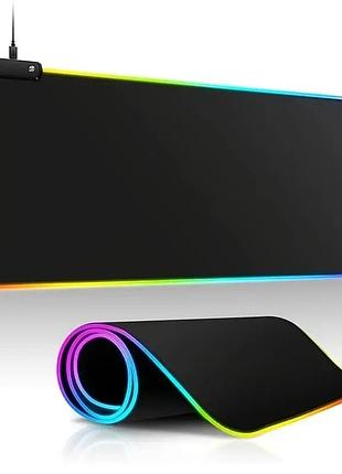 Ігровий килимок для миші 800x300 мм з rgb led-підсвіткою — великий килимок для мишки, поверхня для геймінгу