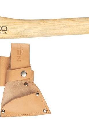 Топор универсальный neo tools bushcraft, рукоятка деревянная из ясеня, кожаный чехол, 34.5см, 400г