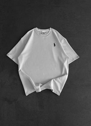 Футболка мужская / женская белая оверсайз осенняя весенняя летняя polo ralph lauren