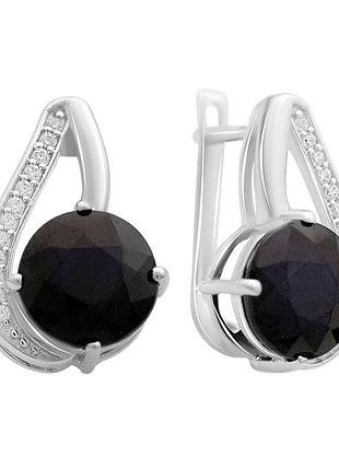Серебряные серьги высокогокачества с натуральным сапфиром 9.975ct (2170310)
