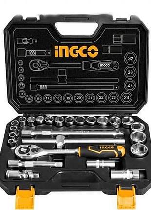 Набор торцевых головок с трещоточкой 1/2" 25 предметов ingco industrial