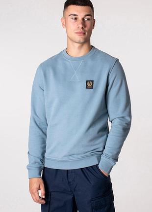 Світшот преміального британського бренду belstaff у стильному кольорі arctic blue