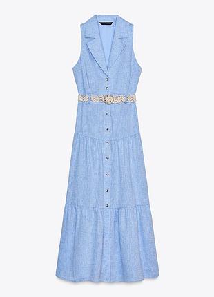 Zara платье льняное