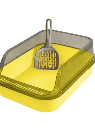 Туалет для кішок із лопаткою taotaopets 221120 40*28*16 cm yellow