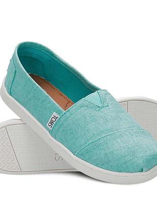 Мокасины для мальчика Toms. текстильные детские слипоны размер 34