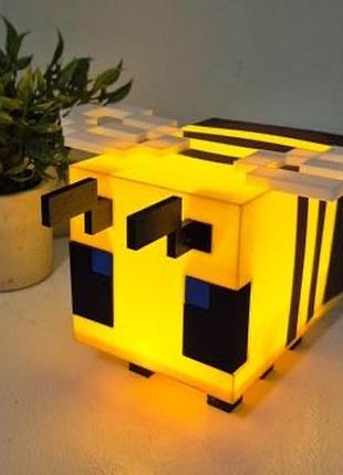 Нічник minecraft бджілка 🐝 led світильник майнкрафт лампа