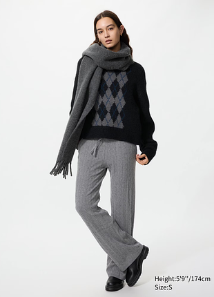 Джоггеры брюки вязаные косички uniqlo