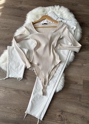 Базовий боді в рубчик zara, р. l