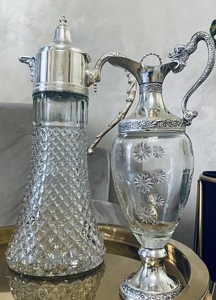 Кухоль, декантер, графін з посрібленням