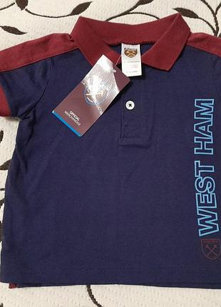 Футболка (поло) 100% хлопок на мальчика 9-12 месяцев, фирмы west ham united