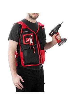 Ve жилет слесарно-строительный intertool 7 new version карманов для инструмента рабочий жилет с резино n6w_ver 4