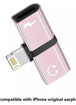 Переходник 2в1 для наушников и зарядки iphone lightning aux audio. адаптер для аудио лайтинг айфона g43-g