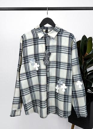 Сорочка жіноча chrome hearts в клітинку (m)