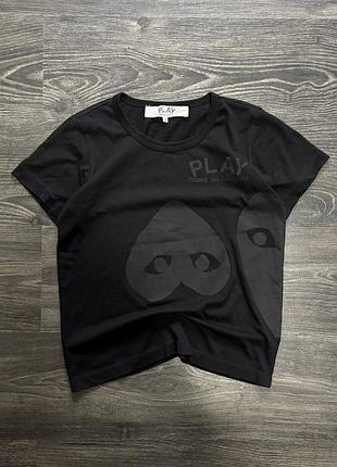 Чёрная футболка play comme des garcons женская оригинал