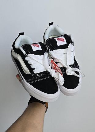 Женские кеды vans knu skool black white ванс кну