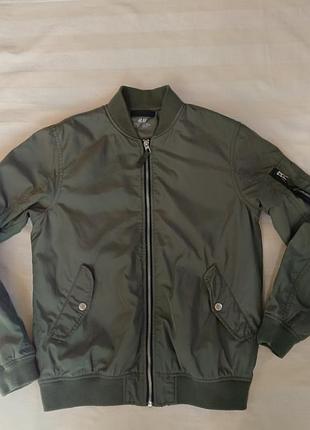 :
куртка бомбер h and m хаки 14 плюс 164