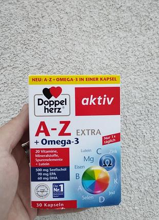 Витамины doppelherz a-z + omega-3 extra 30 капсул - 20 витаминов, epa dha, 1 капсула в день