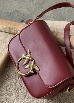 Модная женская сумка повседневная красного цвета love box bag pinko удобная маленькая элегантная сумочка через плечо пинко