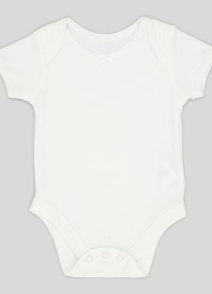Детская боди-футболка для новорожденных девочек f&f 192635 50-56 см белая (2200005096628)