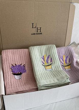 🎁 подарочный бокс с 3 кухонными полотенцами