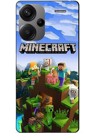 Чехол силиконовый бампер для xiaomi redmi note 13 pro plus 5g с рисунком minecraft майнкрафт