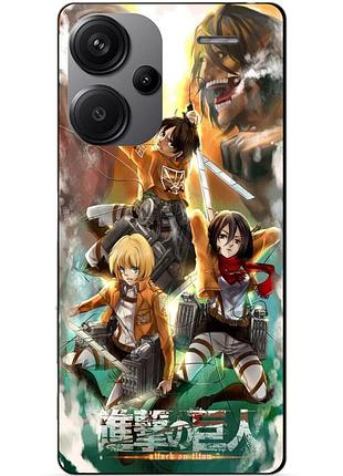 Чехол силиконовый бампер для xiaomi redmi note 13 pro plus 5g с рисунком атака на титанов attack on titan