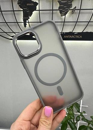 Чохол-накладка magsafe iphone 11 pro,чохол прозорий з магсейфом для телефону айфон 11 про (сірий)