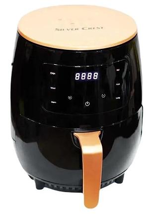 Аэрогриль мультипечь silver crest s-18 сенсорная на 6 литров, 2400 w, black