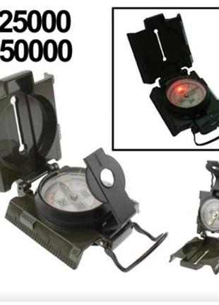 Военный тактический линзовый компас lensatic compass для точного ориентирования на местности жидкосный