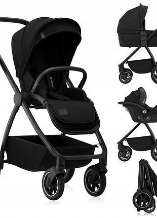 Универсальная коляска 3 в 1 lionelo meril 3in1 black onyx