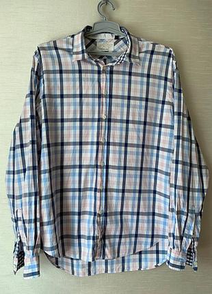 Стильная мужская рубашка thomas pink в клетку (slim casual)