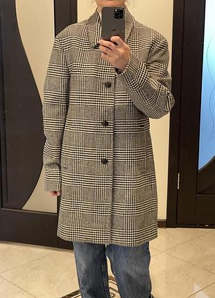 Шикарное пальто в гусиную лапку hydrogen  luigi bianchi mantova 100% wool