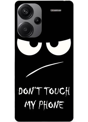 Чехол силиконовый бампер для xiaomi redmi note 13 pro plus 5g с рисунком глаза dont touch my phone